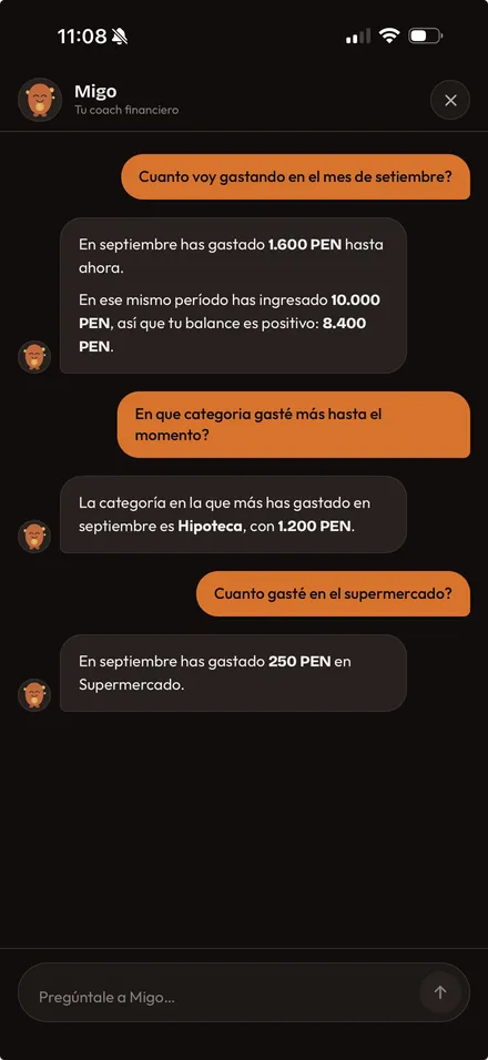 Migo: chat con el coach